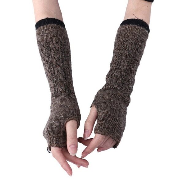 Модні довгі рукавички без пальців м'які жіночі зимові в'язані теплі рукавички на півпальця вовняні довгі рукавички кілька 9.jpg 640x640 9