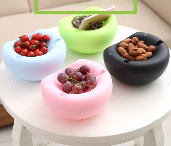 Fashion Plastic Fruit Dish Snacks Nut Melon Seeds Bowl Double Layer Candy Plate Peels Shells Multifunctional 1