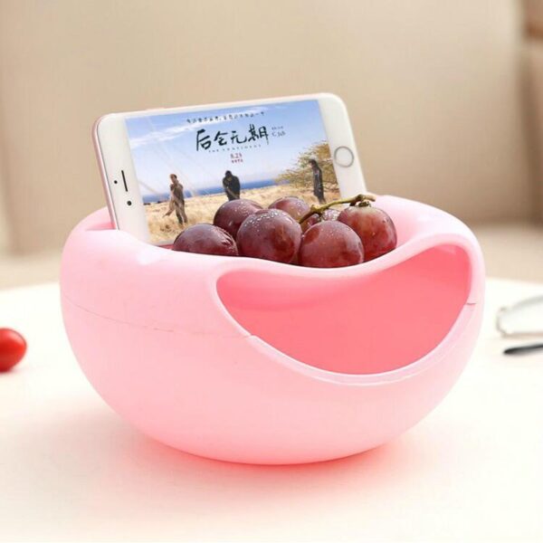 Fashion Plastic Fruit Dish Snacks Nut Melon Seeds Bowl Double Layer Candy Plate Peels Shells Multifunctional