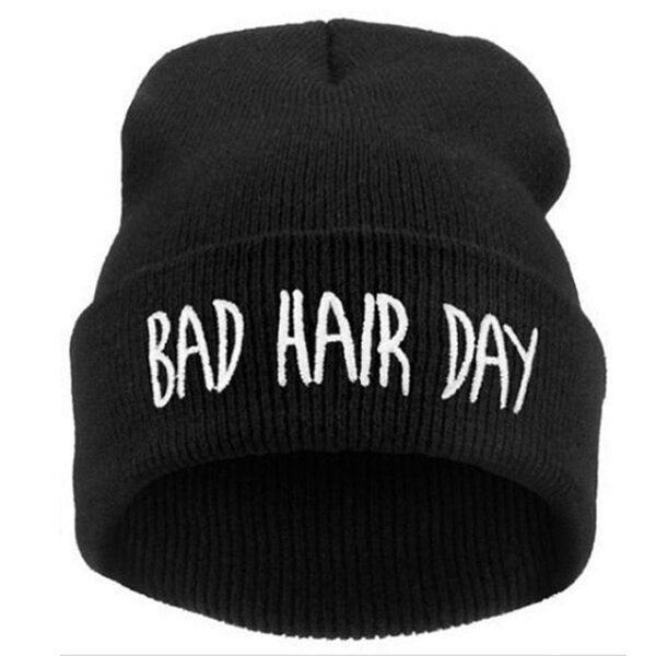 Fashion Skullies Beanies Woman Bad Hair Day Hats Winter Unisex Casual Male Cap Boy Hip