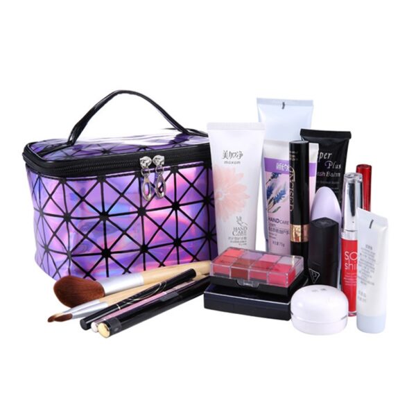 Faisean Mála Cosmaideacha Mná Taisteal Leathar PU Feidhmeach Make Up Riachtanach Eagraí Zipper Makeup Cás Pouch 2