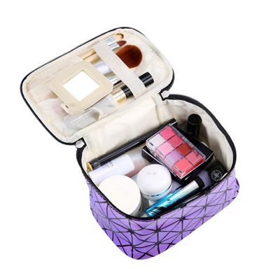 Fashion Women Cosmetic Bag Functional PU Leather Travel Make Up Necessaries Organizer Zipper Makeup Case Pouch