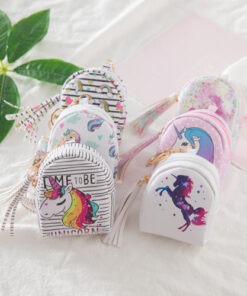 Fashion Women PU Unicorn Mini Wallet Card Key Holder Zip Coin Purse Clutch Bags 1