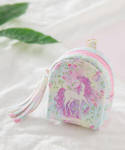 Fashion Women PU Unicorn Mini Wallet Card Key Holder Zip Coin Purse Clutch Bags 3