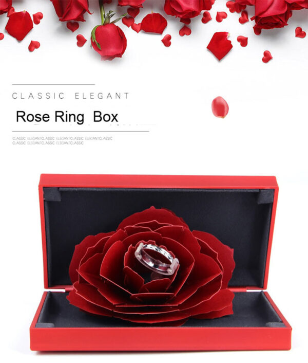 Foldable Rose Ring Box For Women 2019 Creative Jewel Storage Paper Case Small Gift Box For 1 1