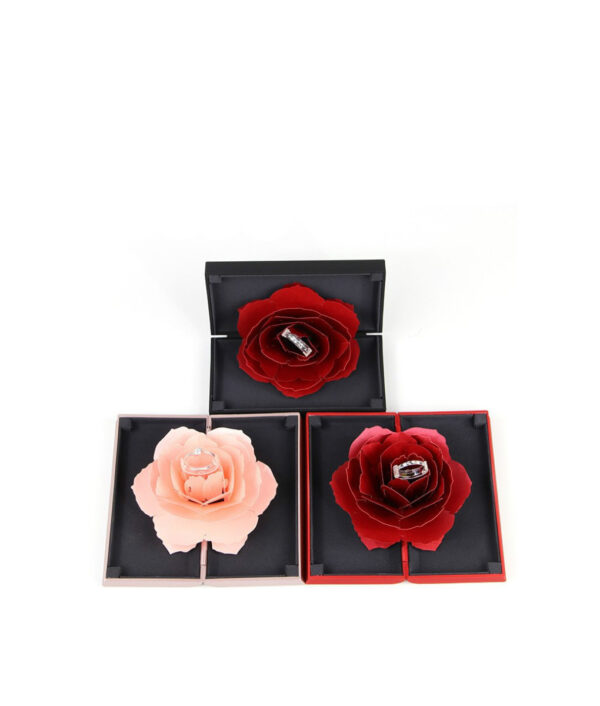 Foldable Rose Ring Box Para sa mga Babaye 2019 Creative Jewel Storage Paper Case Gamay nga Gift Box Para sa 5 1