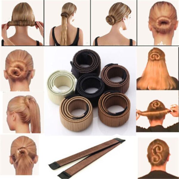 French Twist Magic Hair Styling Tools Donuts Bud Head Band Hair Disk Girls Braider Maker Style 4