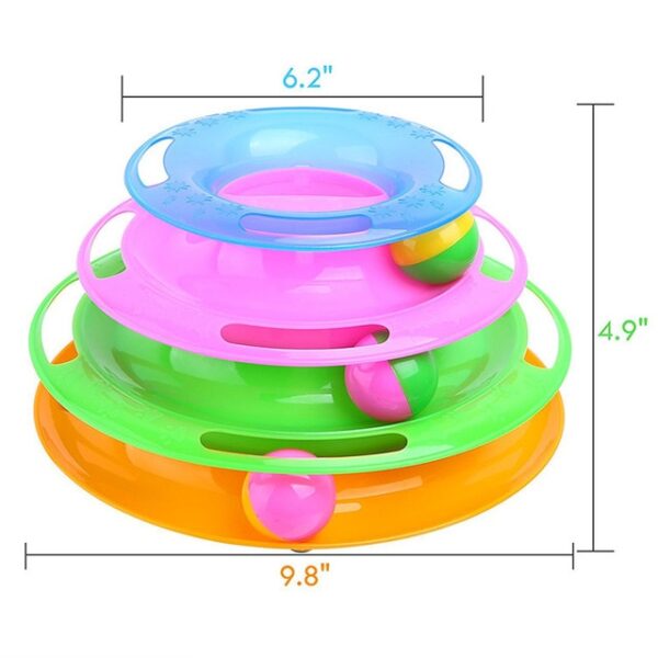 Funny Pet Toys Cat Crazy Ball Disk Interactive Amusement Plate Play Disc Trilaminar Turntable Cat Toy 14.jpg 640x640 14