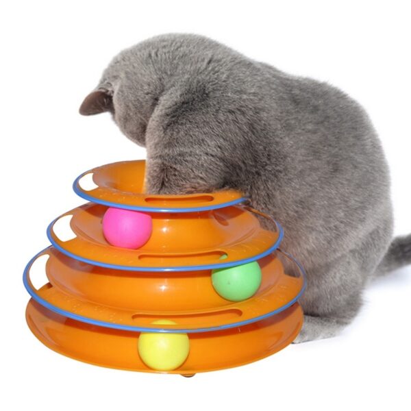 Funny Pet Toys Cat Crazy Ball Disk Interactive Amusement Plate Play Disc Trilaminar Turntable Cat Toy 2