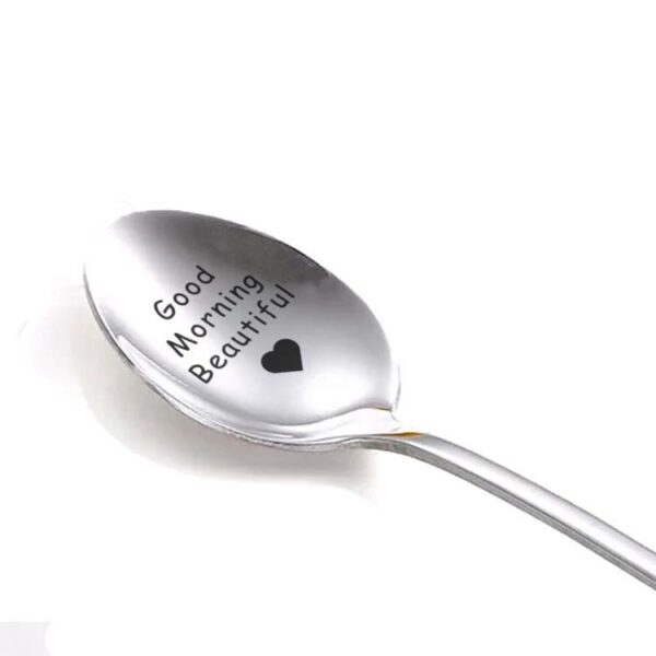 Gift for boyfriend Stainless Steel Spoon Good morning handsome beautiful girlfriend present valentines day gift anniversary 2