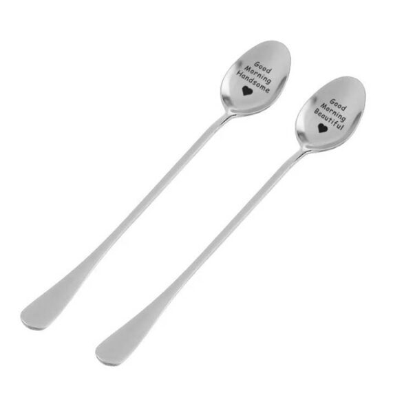 Gift for boyfriend Stainless Steel Spoon Good morning handsome beautiful girlfriend present valentines day gift anniversary 3