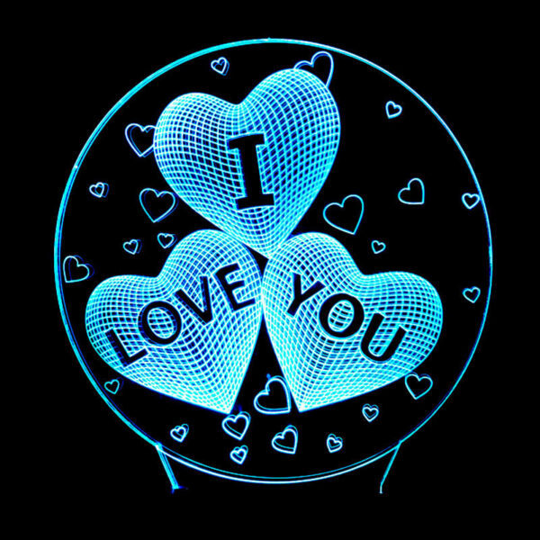 Gift for girlfriend I LOVE YOU Colorful 3D Hologram Lamp USB Acrylic Lights party favor Valentine 1