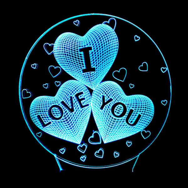 Regalo para sa uyab I LOVE YOU Colorful 3D Hologram Lamp USB Acrylic Lights party favor Valentine 1