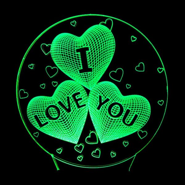 Regalo para sa uyab I LOVE YOU Colorful 3D Hologram Lamp USB Acrylic Lights party favor Valentine 2