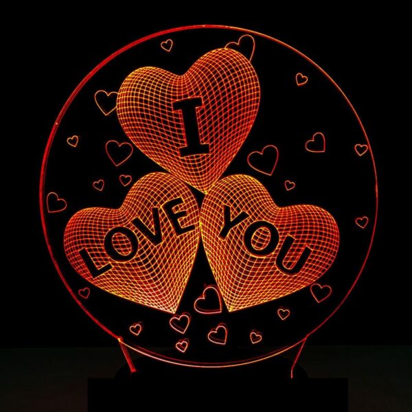 Regalo para sa uyab I LOVE YOU Colorful 3D Hologram Lamp USB Acrylic Lights party favor Valentine 3