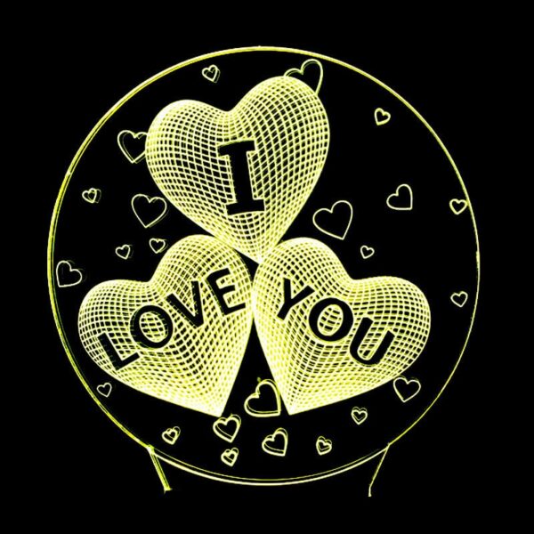 Regalo para sa uyab I LOVE YOU Colorful 3D Hologram Lamp USB Acrylic Lights party favor Valentine 4