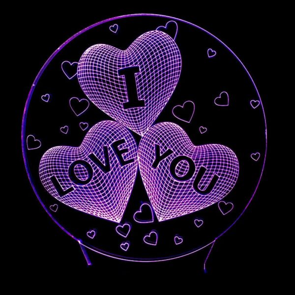 Gift for girlfriend I LOVE YOU Colorful 3D Hologram Lamp USB Acrylic Lights party favor Valentine 5