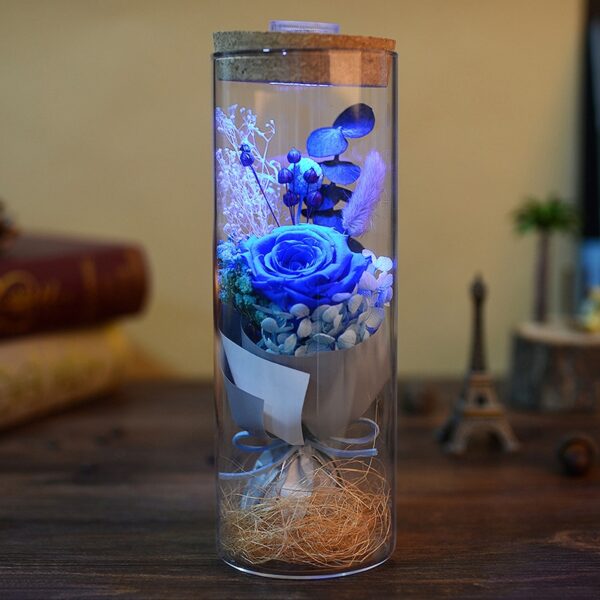 Glødende Konserveret Rød Rose Glas med Fjernbetjening Valentines Gaver 265653 4