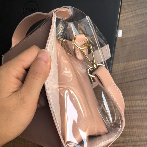 HLDAFA 2019 Sêwirana Branda Luks a Jinan Çenteyê Zelal PVC Jelly Small Tote Messenger Bags Female 5