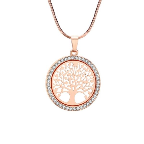 Hot Tree of Life Crystal Round Small Pendant Necklace Gold Silver Colors Bijoux Collier Elegant Women 2.jpg 640x640 2