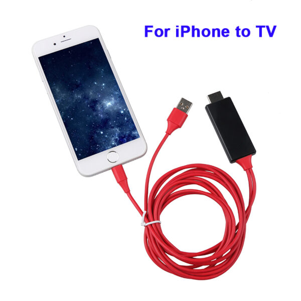 Kebidu HDMI Cable HDMI to Micro USB Adapter AV HD TV Converter For Lightning for iPhone 1