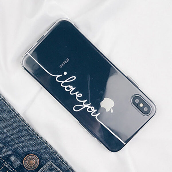 Iphone X Case LACK үсэг хэвлэх дурлагчдын утасны хайрцаг Хэт нимгэн зөөлөн TPU Clear Back 1.jpg 640x640 1