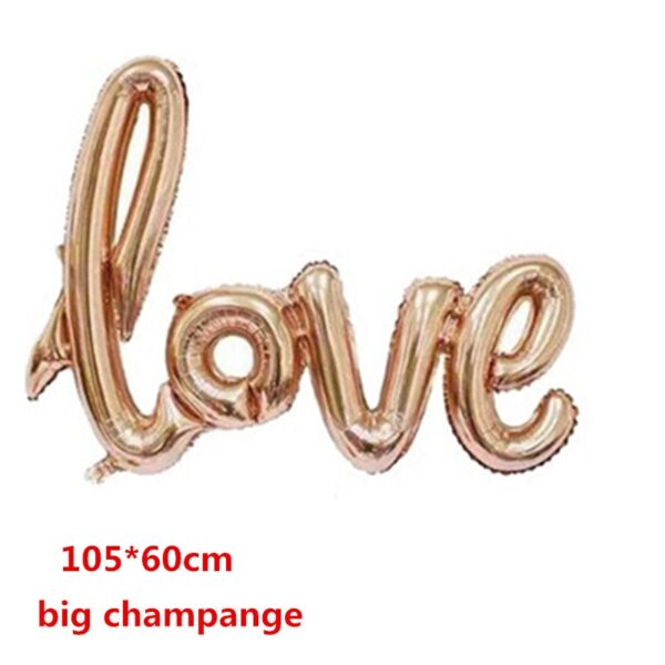 Ligatures LOVE Litir Scragall Balún Comóradh Bainise Vailintín Breithlá Maisiú Cóisir Cupán Champagne Photo Booth Props 1