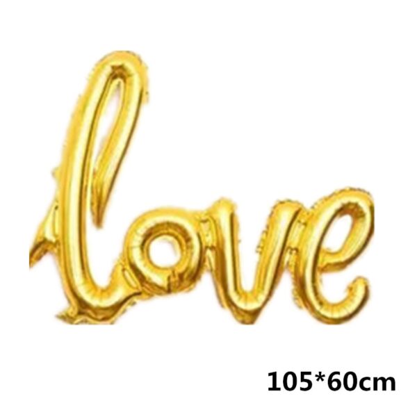 Mga Ligature LOVE Letter Foil Balloon Annibersaryo Kasal Valentines Kaadlaw nga Pagdekorasyon Champagne Cup Photo Booth Props 2