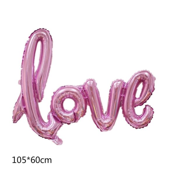 Ligatures LOVE Letter Foil Balloon Anibersaryo Kasal Valentines Birthday Party Dekorasyon Champagne Cup Photo Booth Props 3