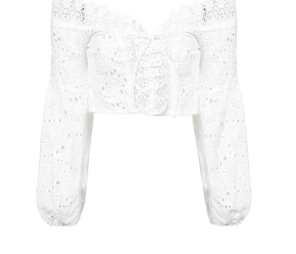 Lily Rosie Girl White Lace Sexy Blouse Off Shoulder Beach Summer Crop Top Hollow Out Babae 1.jpg 640x640 1 e1547284120244