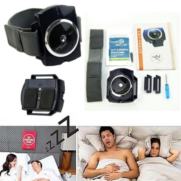 Mayitr 1pc Snore Blocker Stopper Infrared Stop Snoring Wristband Help Sleeplessness For Health Care Tools 1