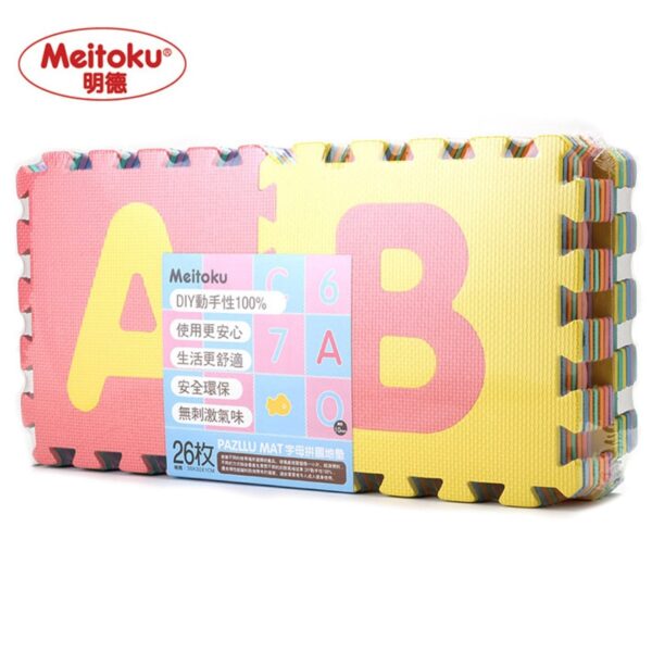 Meitoku baby EVA foam play Puzzle mat letter A Z Interlocking floor mat Each 30cmX30cmX1CM 12 1
