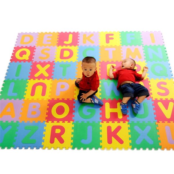 Meitoku baby EVA foam play Puzzle mat letter A Z Interlocking floor mat Each 30cmX30cmX1CM 12 3