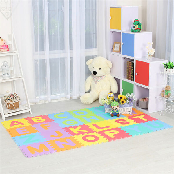Meitoku baby EVA foam play Puzzle mat letter A Z Interlocking floor mat Each 30cmX30cmX1CM 12 4