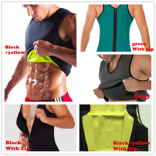 Wanaume Gym Neoprene Vest Sauna Ultra Thin Tank Body Shaper slimming Corset 3