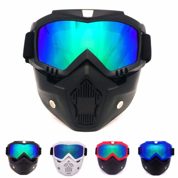 Modular Helmets Face Mask Detachable Goggles Mouth Filter Guard Winter Snow Sports Ski Snowboard Snowmobile Glasses