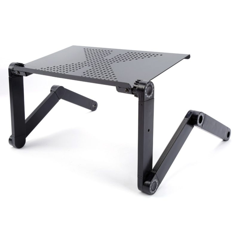 Portable Folding Laptop Desk – Adjustable Bed Table With Mouse Pad & Fan | For Home Office, Dorm, Small Spaces