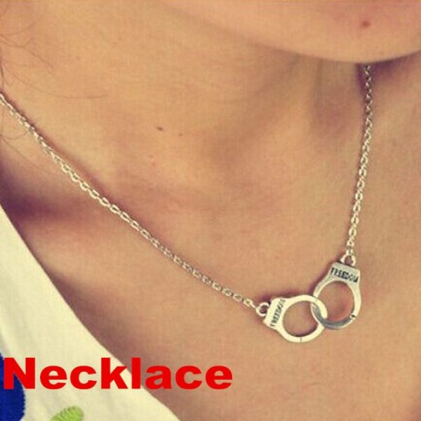 N2039 Handcuff Pendant Necklace Alang sa Mga Babaye Mga Lalaki nga Steampunk Fashion Jewelry Lover s Collares FREEDOM Valentine