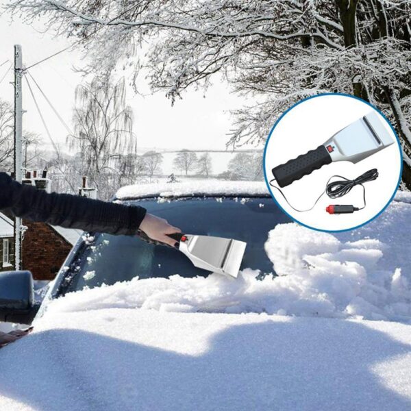 NEW 12V Car Heated Auto Winter Vehicle Snow Ice Scraper Window Shovel Scraper Cleaning towel 12 1
