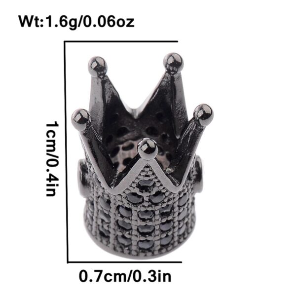 ใหม่ DIY Luxury Micro Pave Cubic Zirconia Crown ลูกปัดผู้ชายผู้หญิงสร้อยข้อมือเครื่องประดับ Charm Rose 1