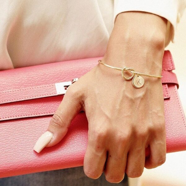 Bag-ong Fashion Hot Rose Gold Silver Alloy Letter Bracelet Snake Chain Charm Bracelet Babaye Personalidad Alahas 2