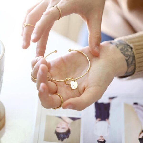 New Fashion Hot Rose Gold Silver Alloy Letter Bracelet Snake Chain Charm Bracelet Female Personality Jewelry 5