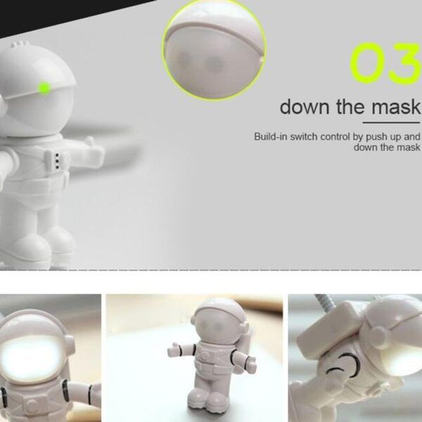 New Style Cool New Astronaut Spaceman USB LED Adjustable Night Light For Computer PC Lamp Desk 3