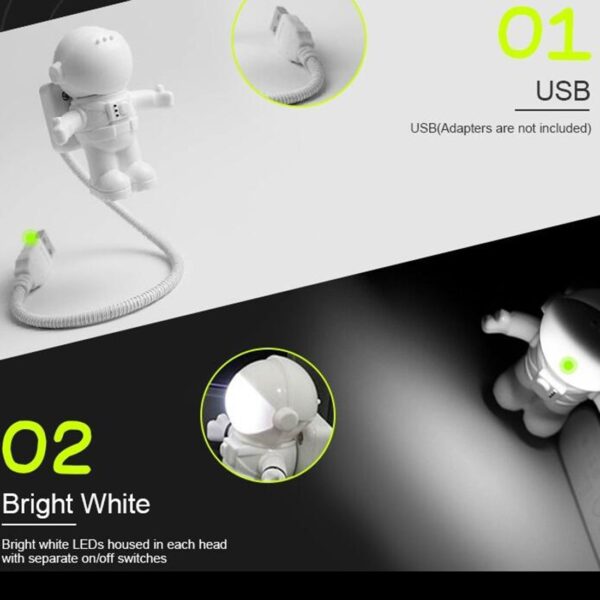 New Style Cool New Astronaut Spaceman USB LED Adjustable Night Light For Computer PC Lamp Desk 4
