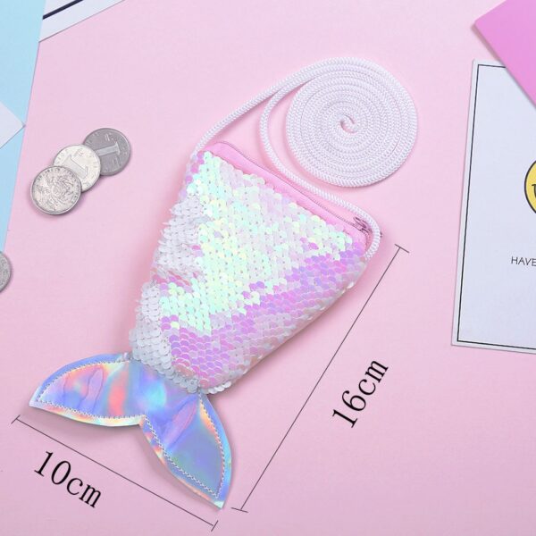 OSWEGO Sequins Bag Coin Purse For Girls Mermaid Tail Women Coin Purse Earphone Kids Zipper Purse 2