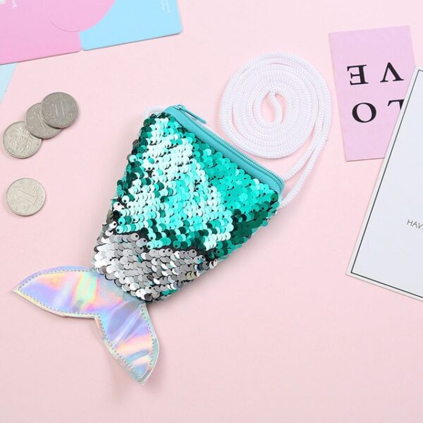 OSWEGO Sequins Bag Coin Purse For Girls Mermaid Tail Women Coin Purse Earphone Kids Zipper Purse 2.jpg 640x640 2