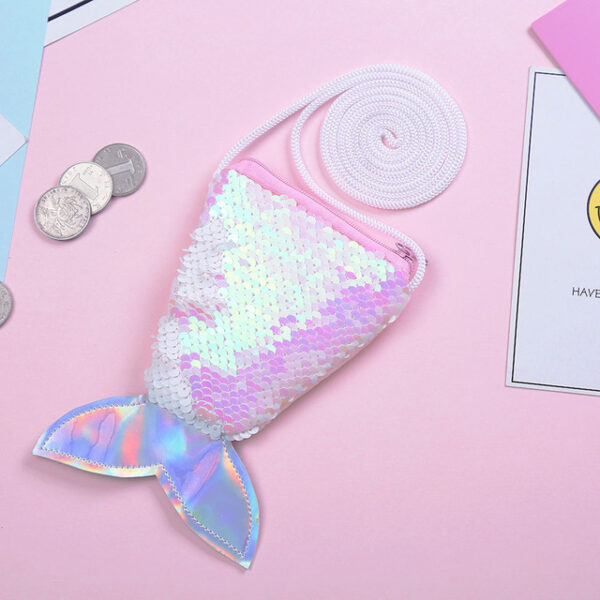 OSWEGO Sequins Bag Coin Purse For Girls Mermaid Tail Women Coin Purse Earphone Kids Zipper Purse 5.jpg 640x640 5
