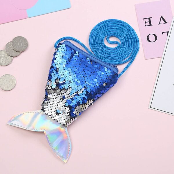 OSWEGO Sequins Bag Coin Purse For Girls Mermaid Tail Women Coin Purse Earphone Kids Zipper