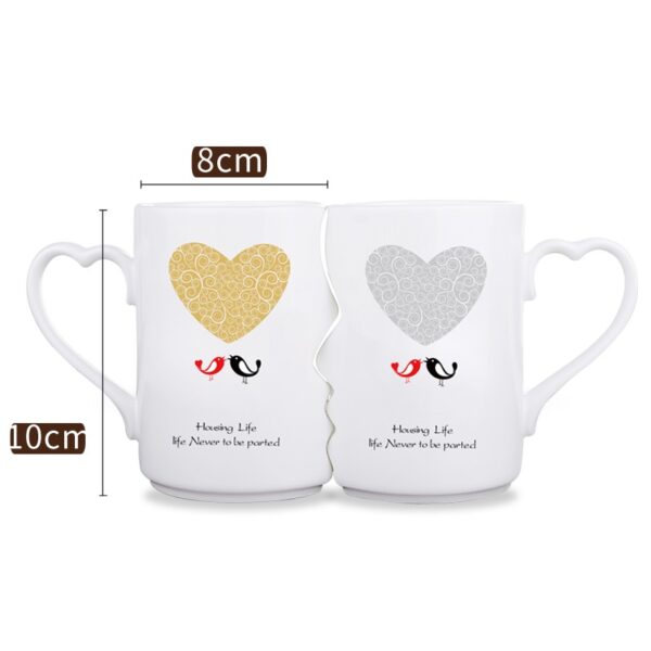 2Pcs / Nhazi Ceramic Coupe Kiss Mug