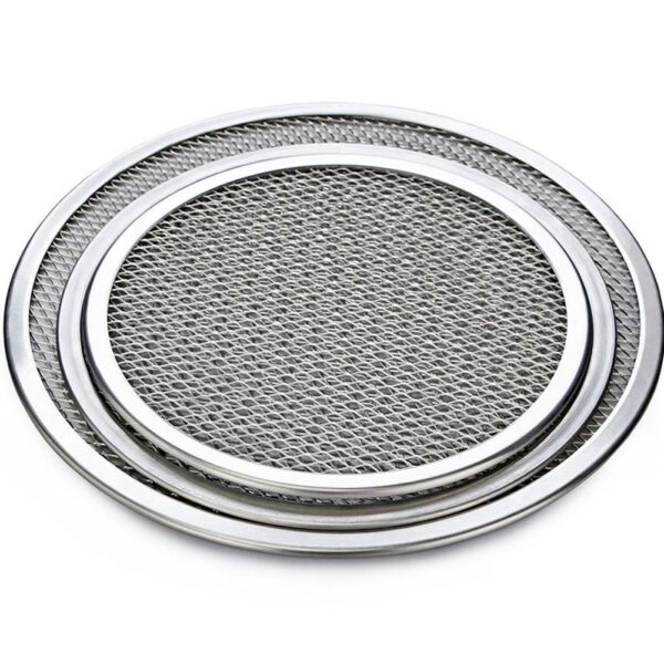 Pizza Tray Mesh Seamless Aluminum Pancake Pizza Screen Baking Tray Metal Net Bakeware Kitchen Baking Tools 4